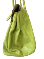 Lime Green Leather Firkin
