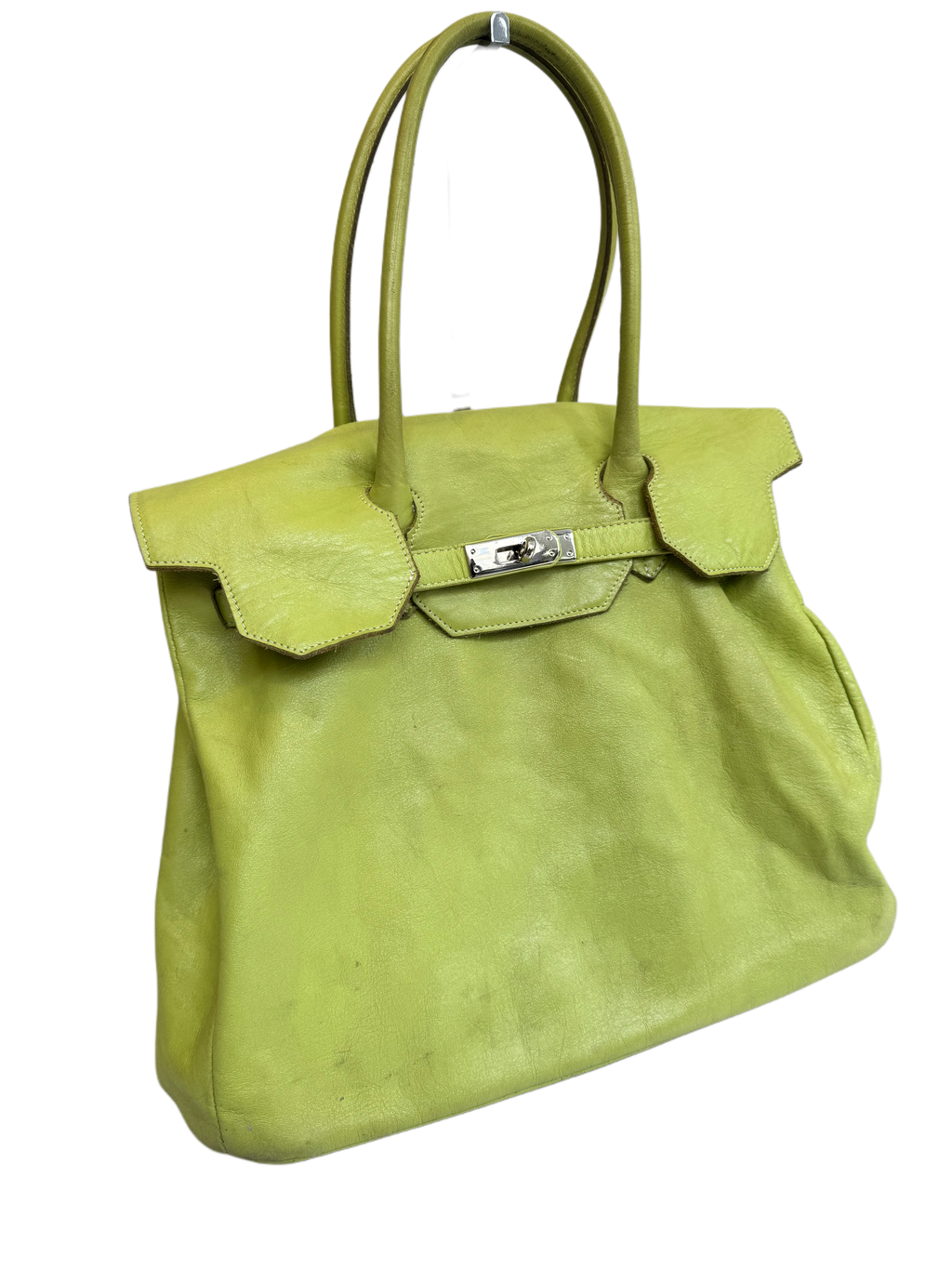 Lime Green Leather Firkin