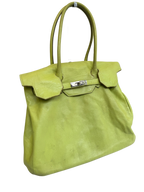 Lime Green Leather Firkin