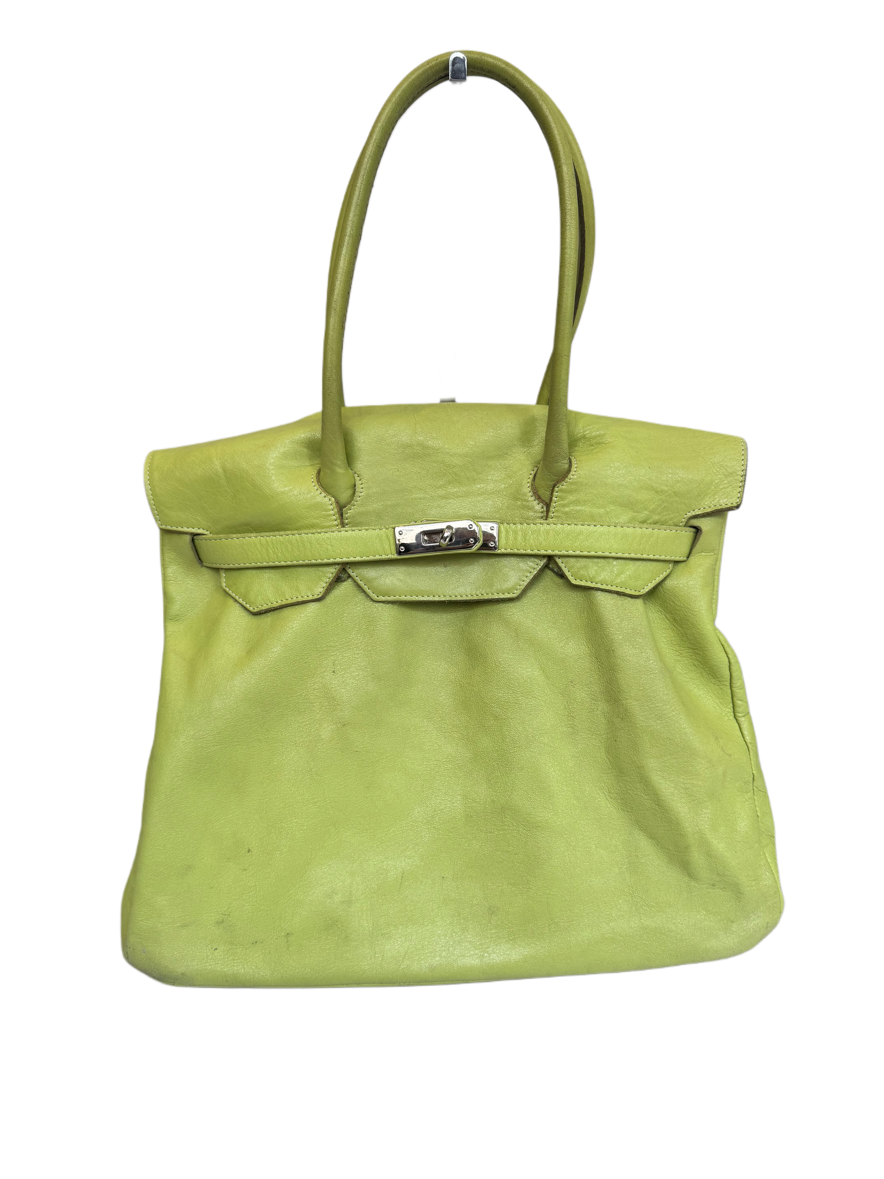 Lime Green Leather Firkin