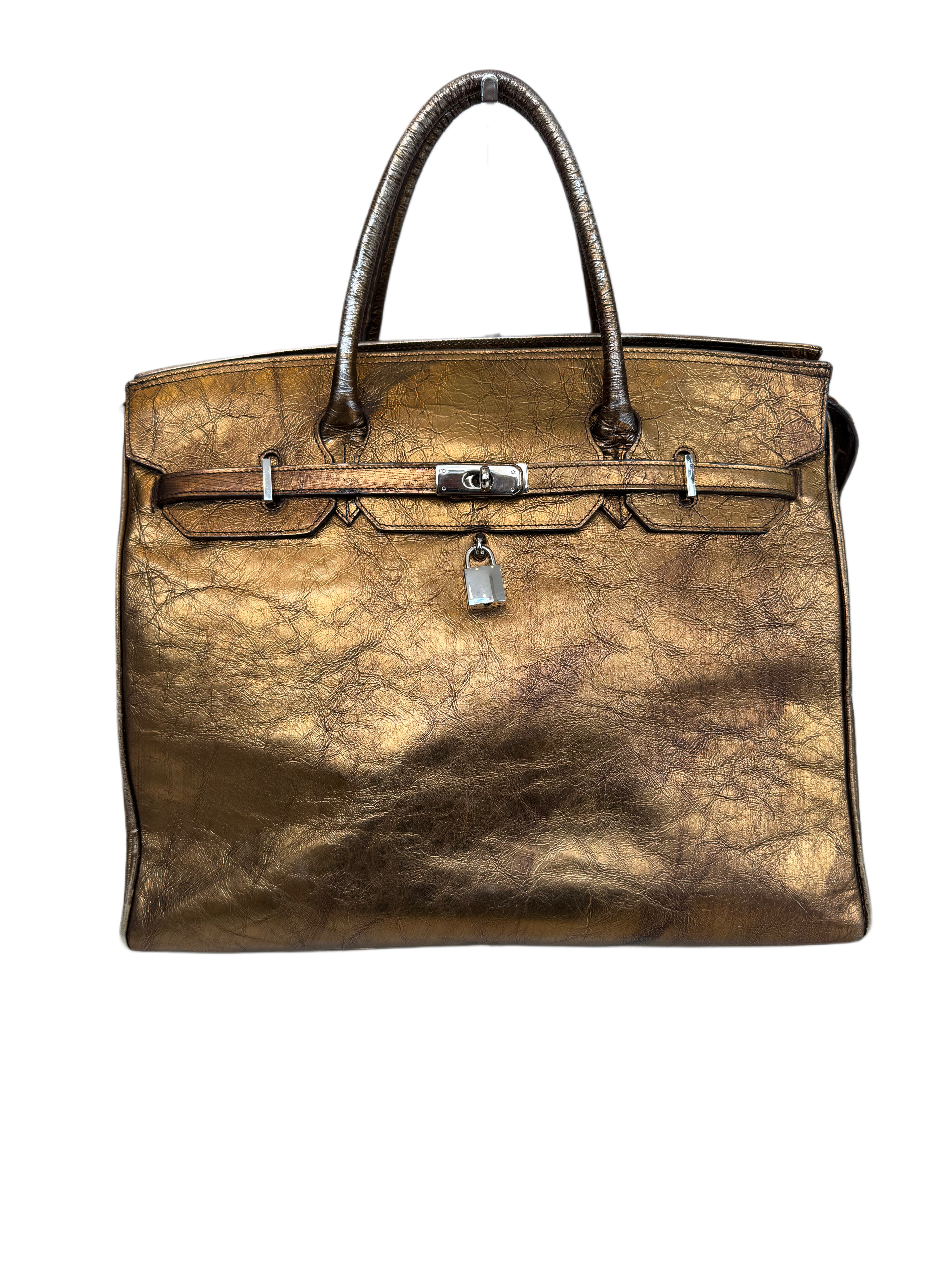 Bronze Metallic Leather Firkin