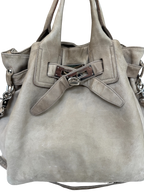 Taupe Leather Shoulder Bag