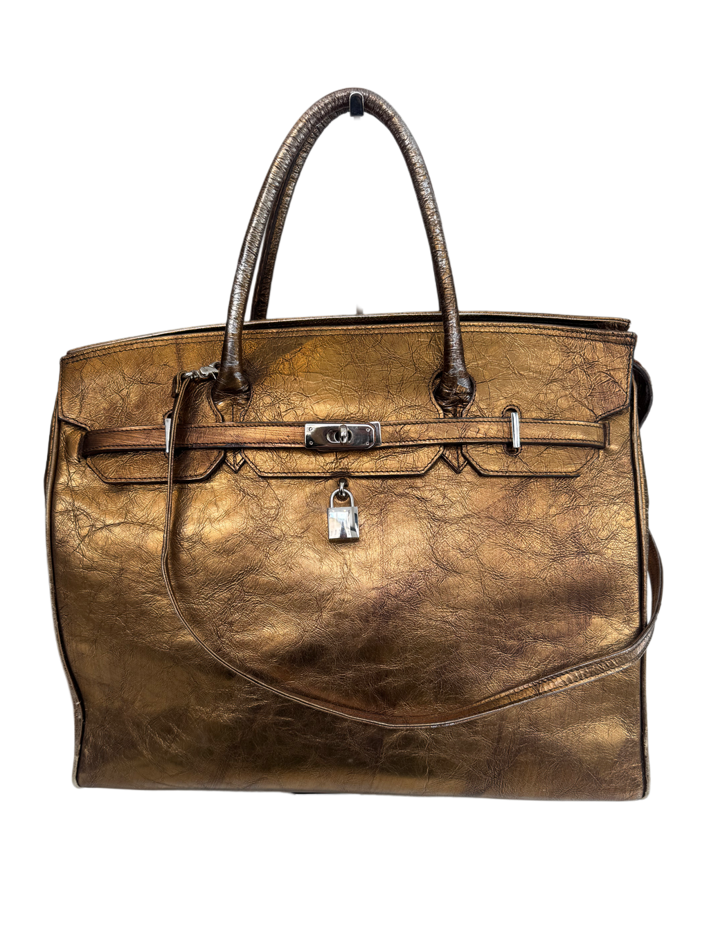Bronze Metallic Leather Firkin