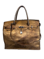 Bronze Metallic Leather Firkin