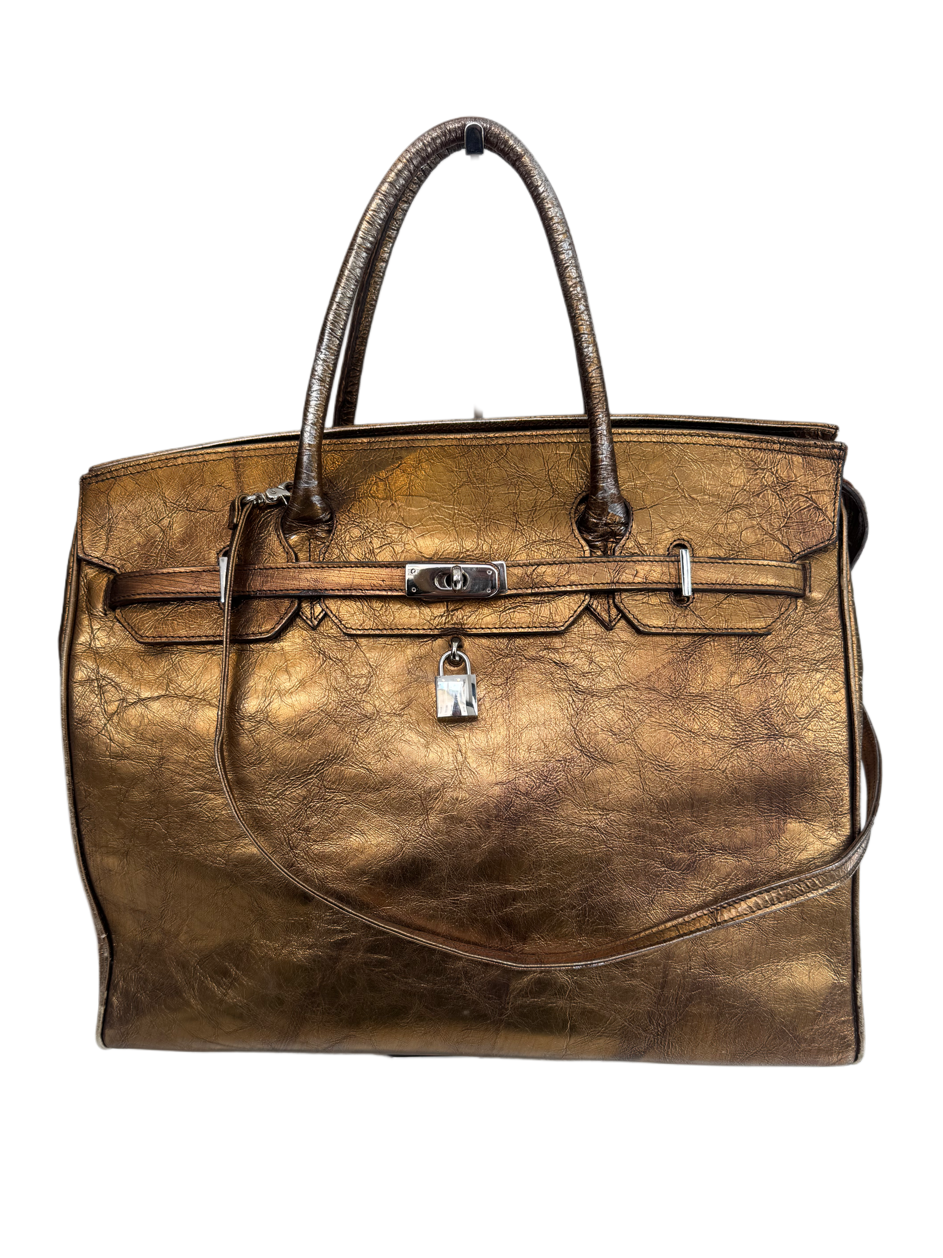 Bronze Metallic Leather Firkin