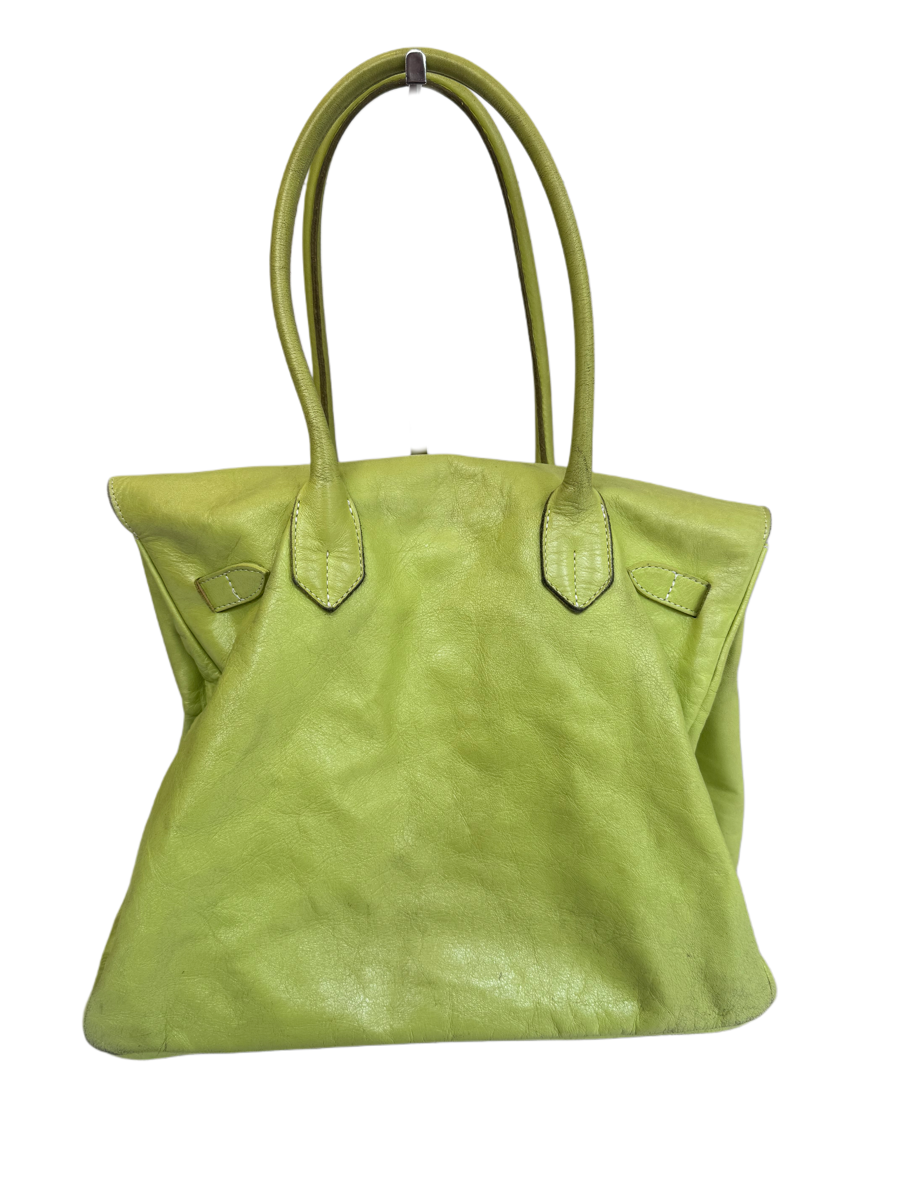 Lime Green Leather Firkin