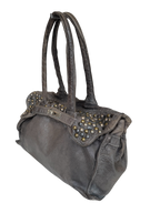 Grey Leather Studded Firkin