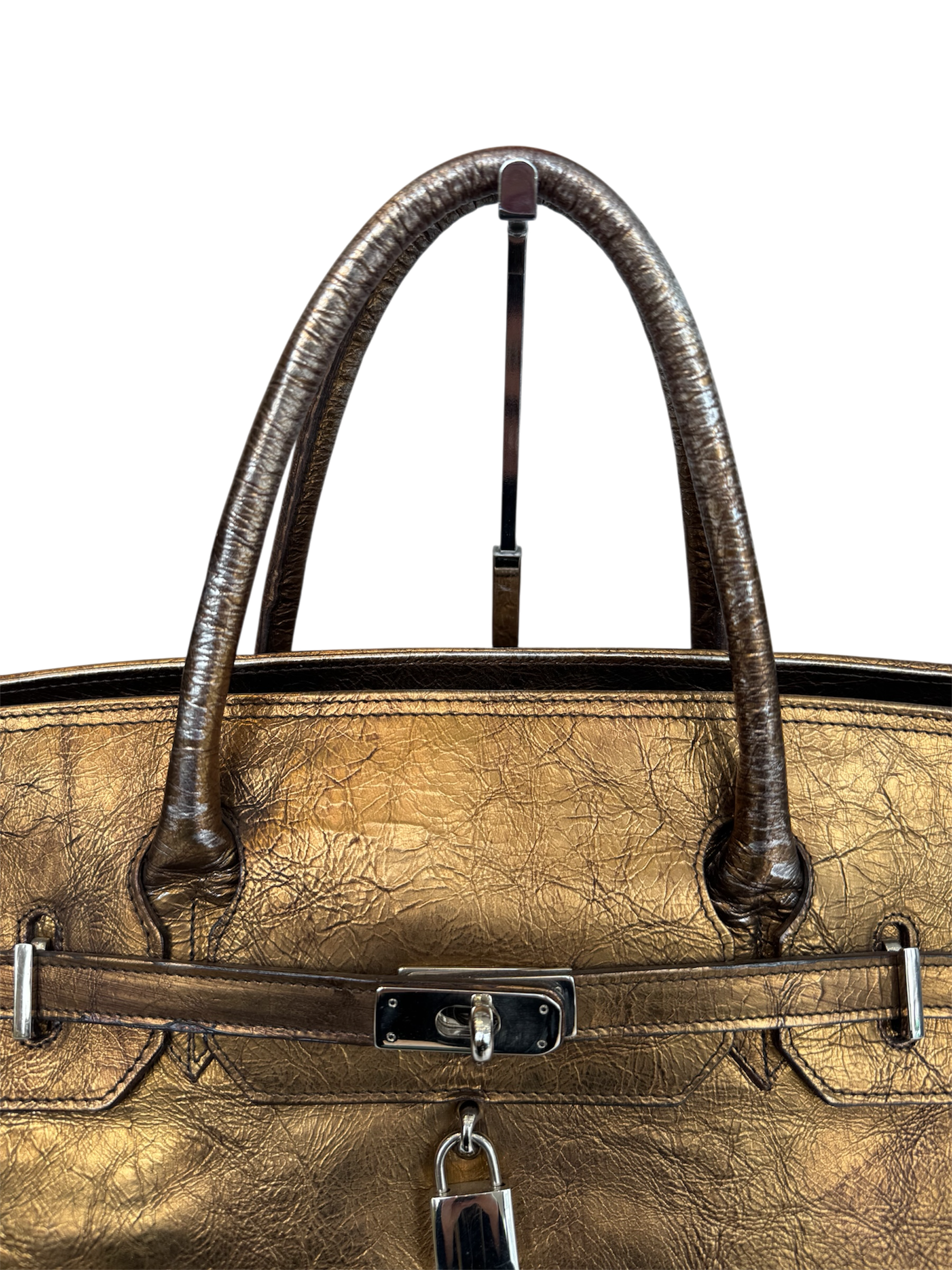 Bronze Metallic Leather Firkin