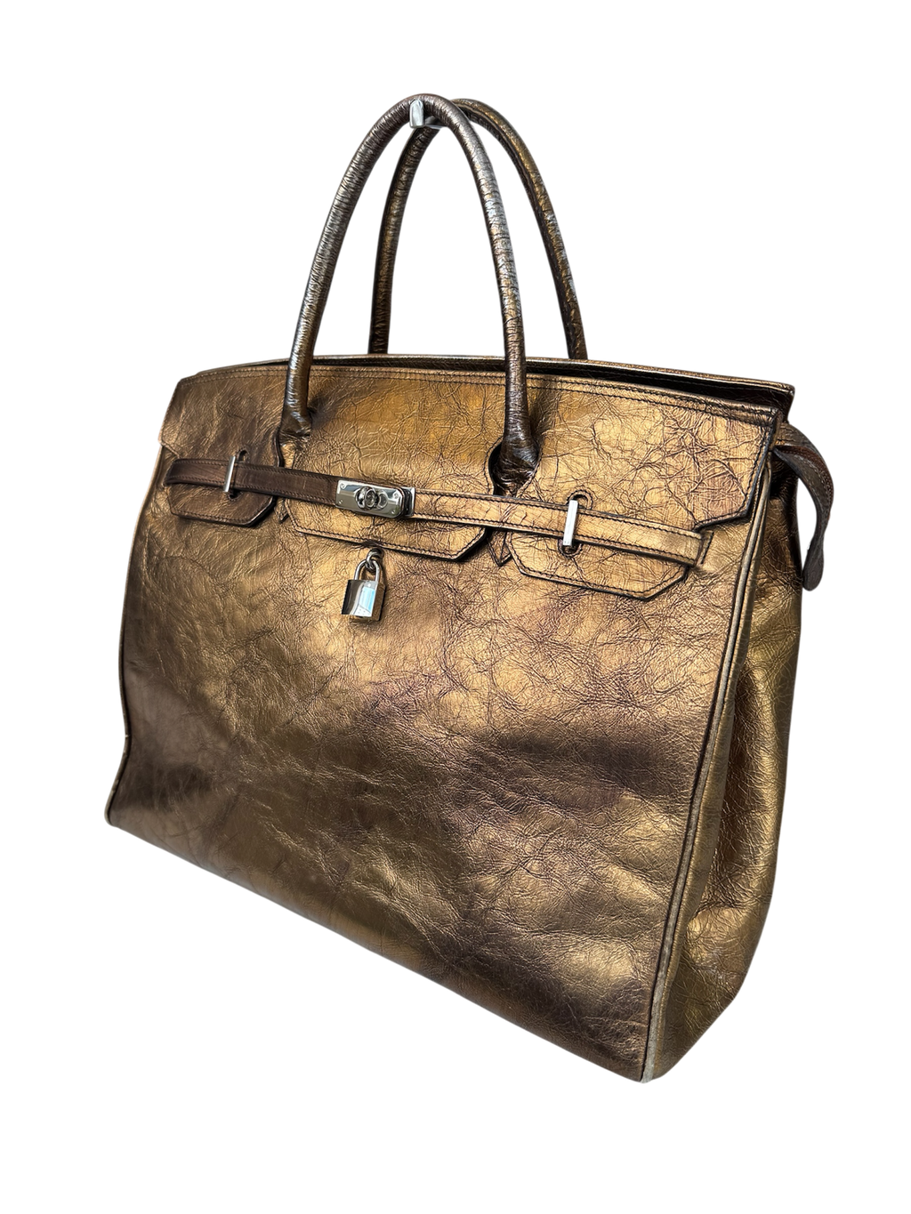 Bronze Metallic Leather Firkin