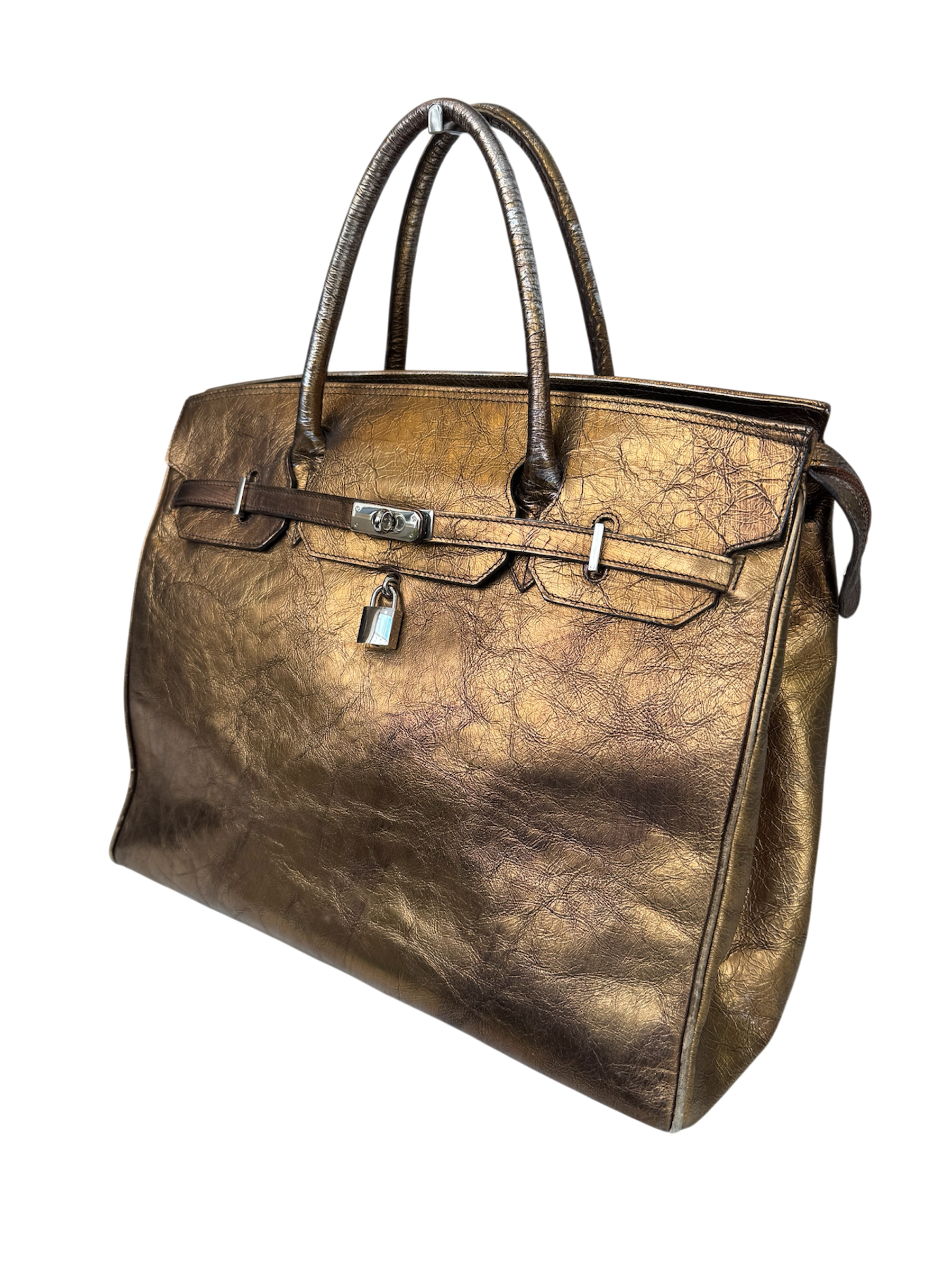 Bronze Metallic Leather Firkin