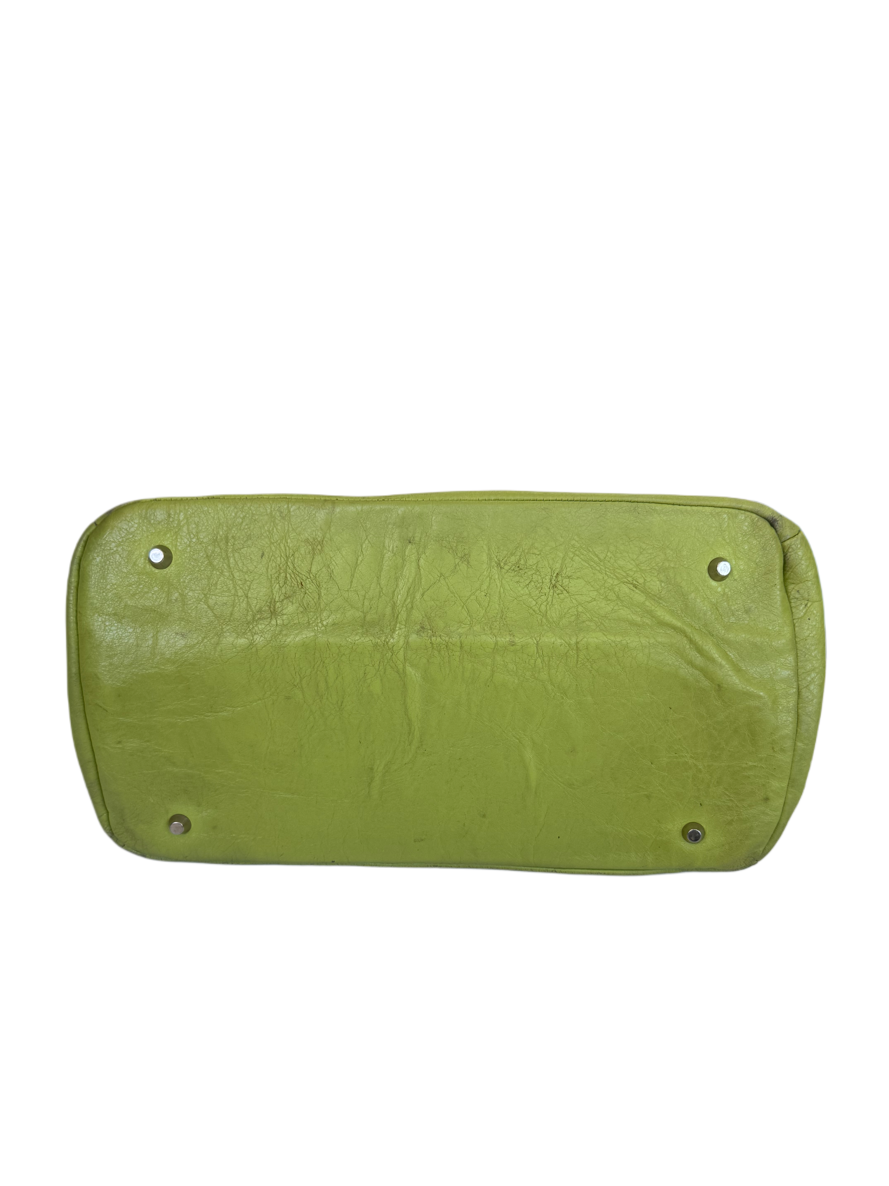 Lime Green Leather Firkin