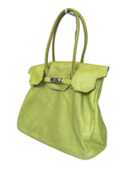 Lime Green Leather Firkin