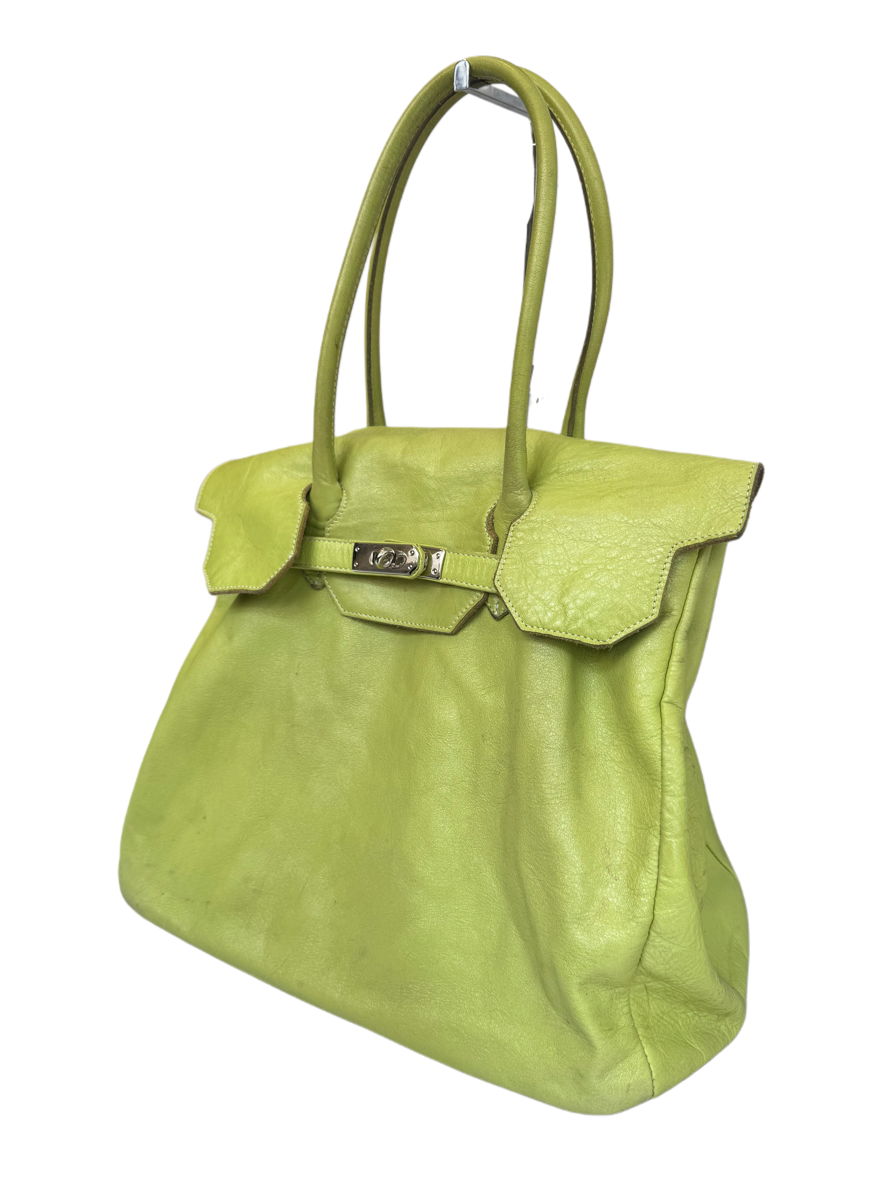 Lime Green Leather Firkin