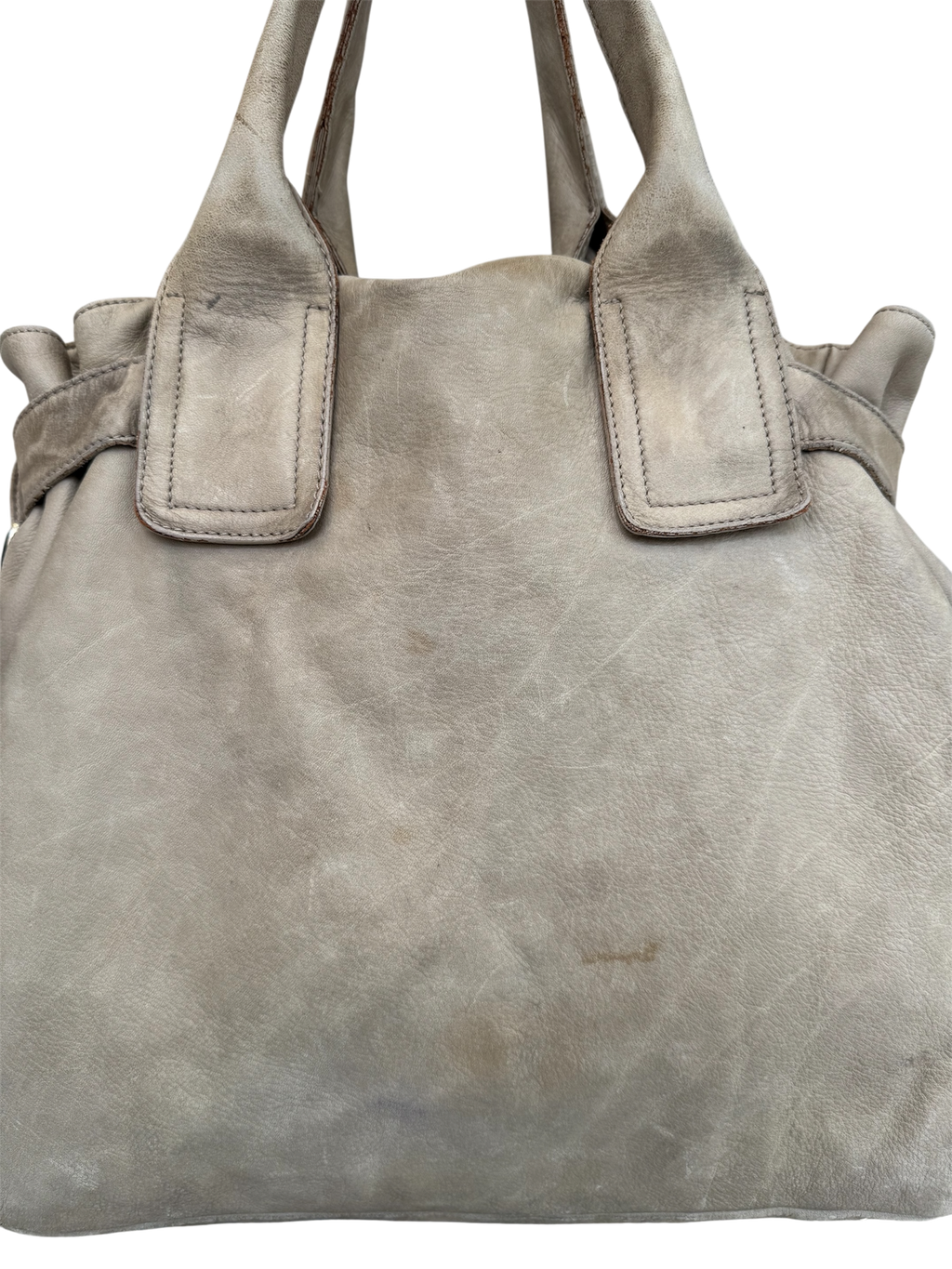 Taupe Leather Shoulder Bag