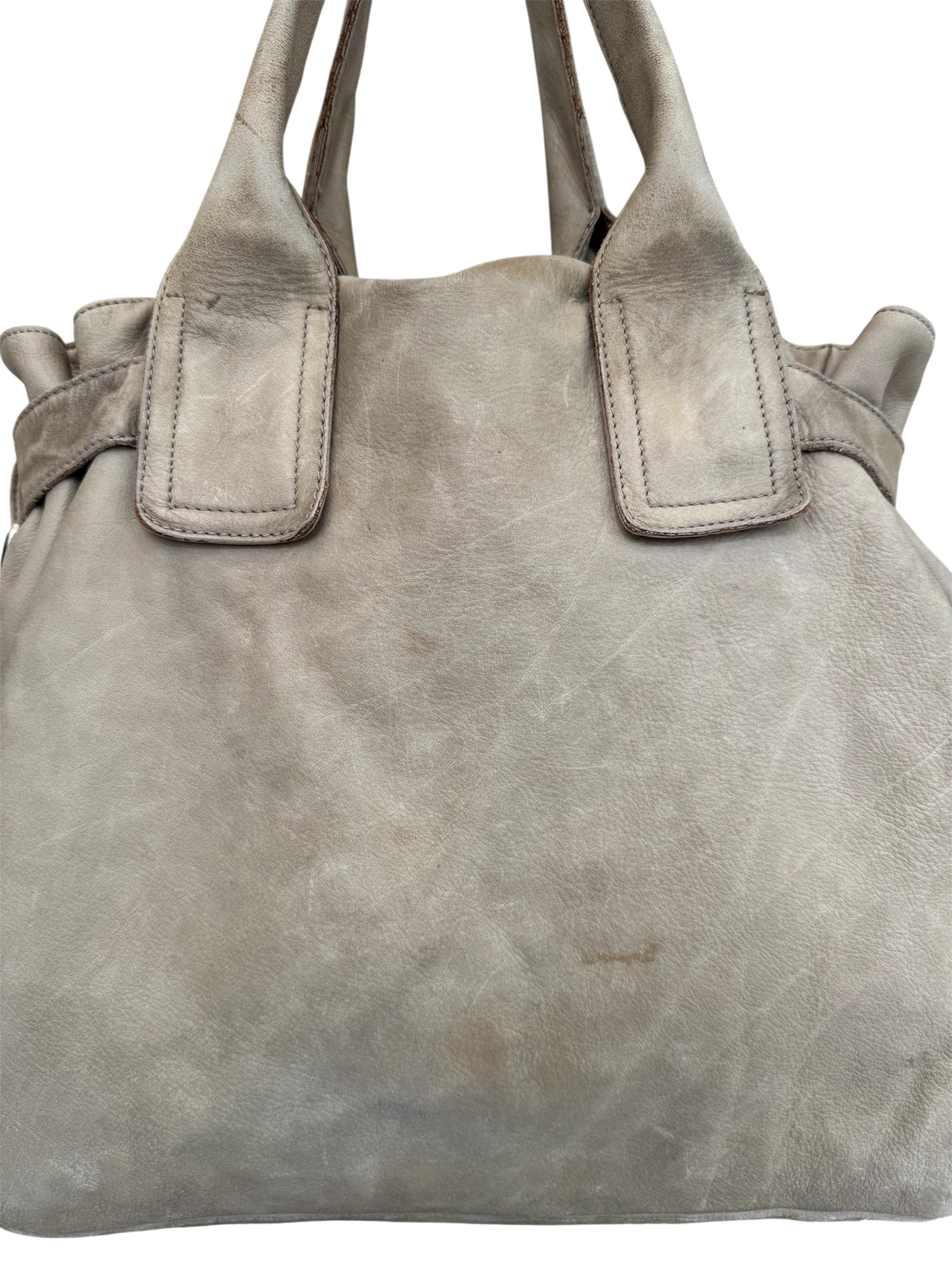Taupe Leather Shoulder Bag