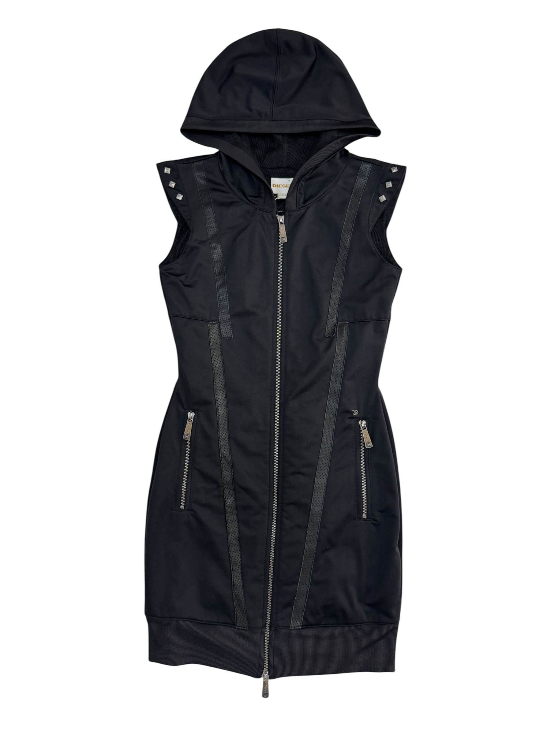 Diesel Sleeveless Hooded Zip Dress