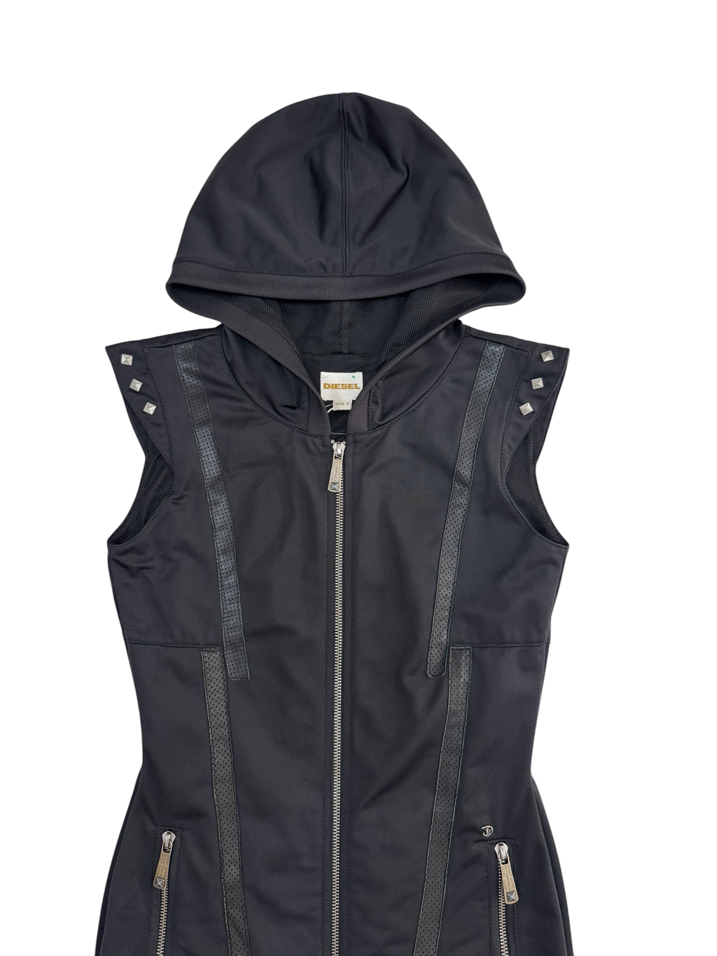 Diesel Sleeveless Hooded Zip Dress