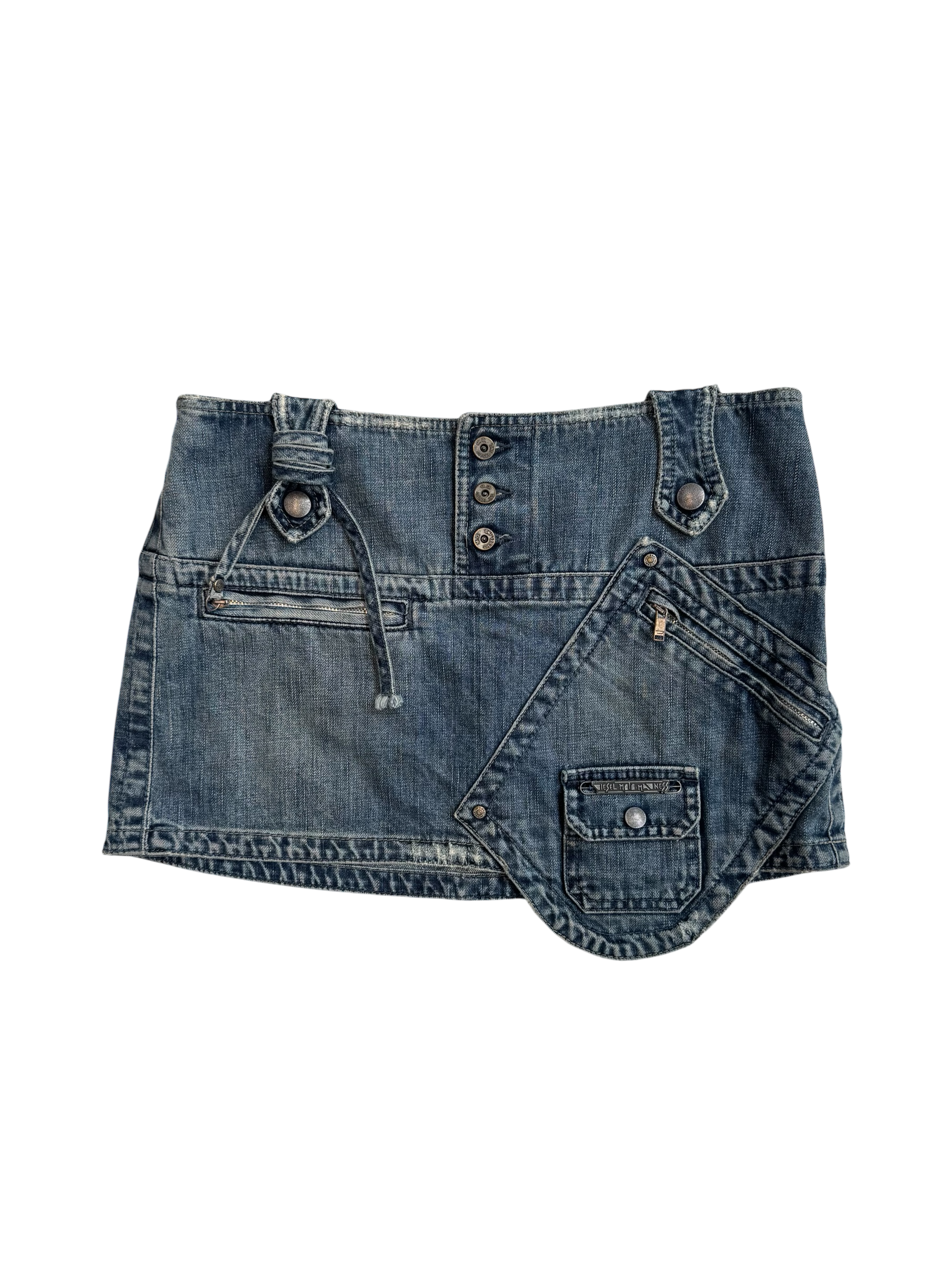 Diesel Denim Cargo Style Mini Skirt