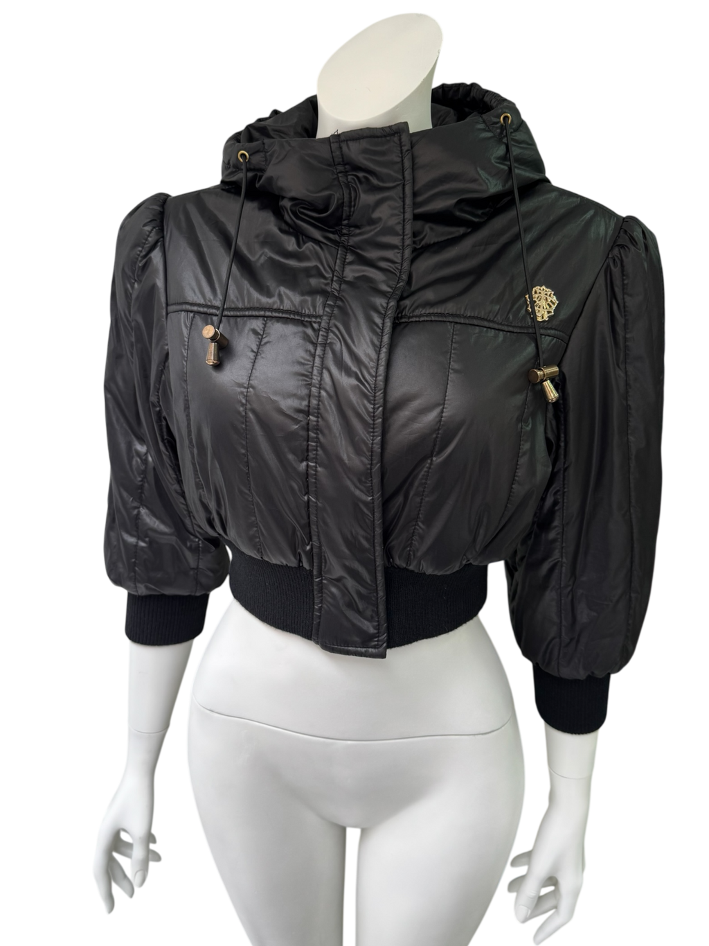 Just Cavalli Cropped Hooded Puffer Jacket