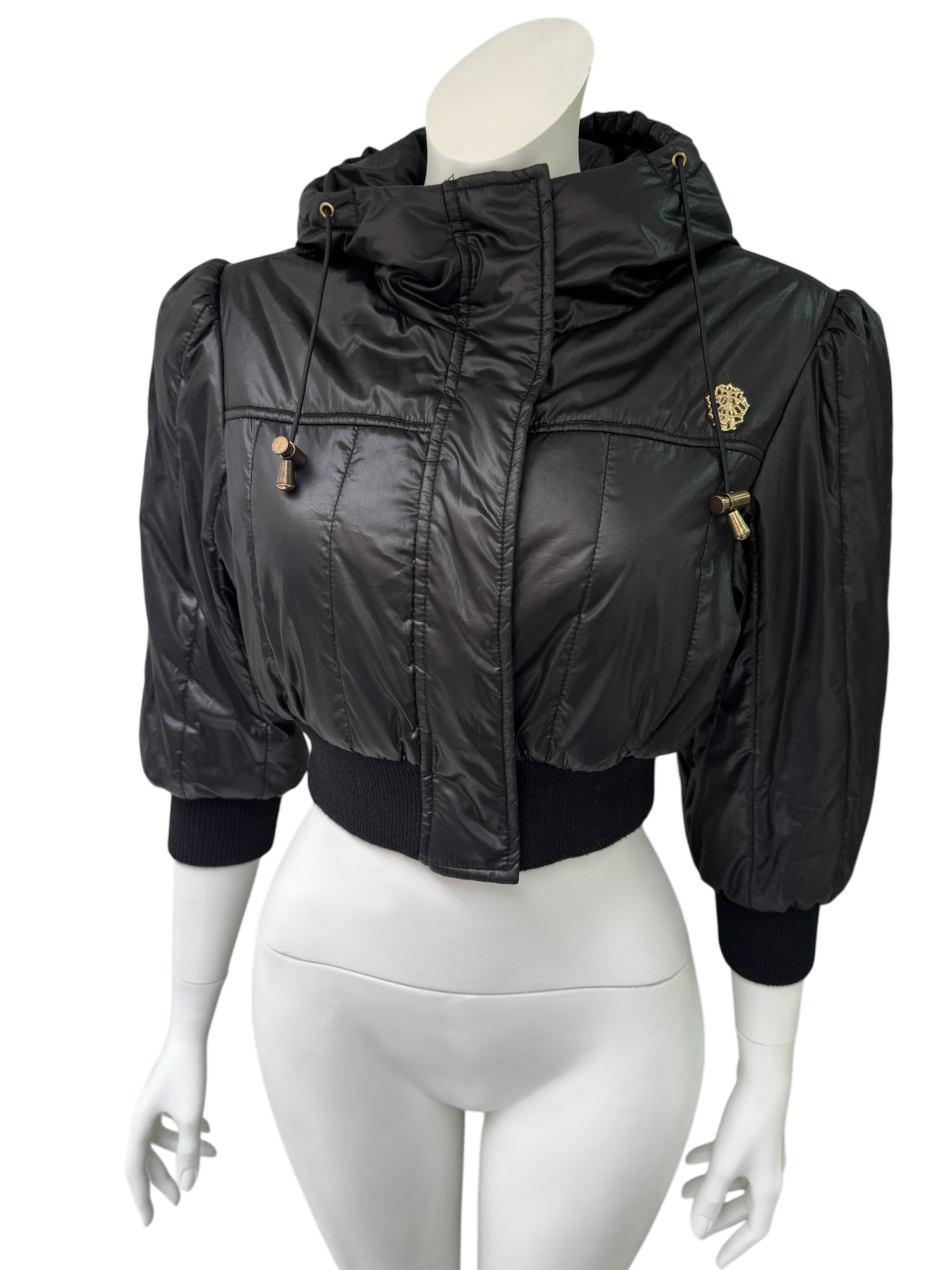 Just Cavalli Cropped Hooded Puffer Jacket