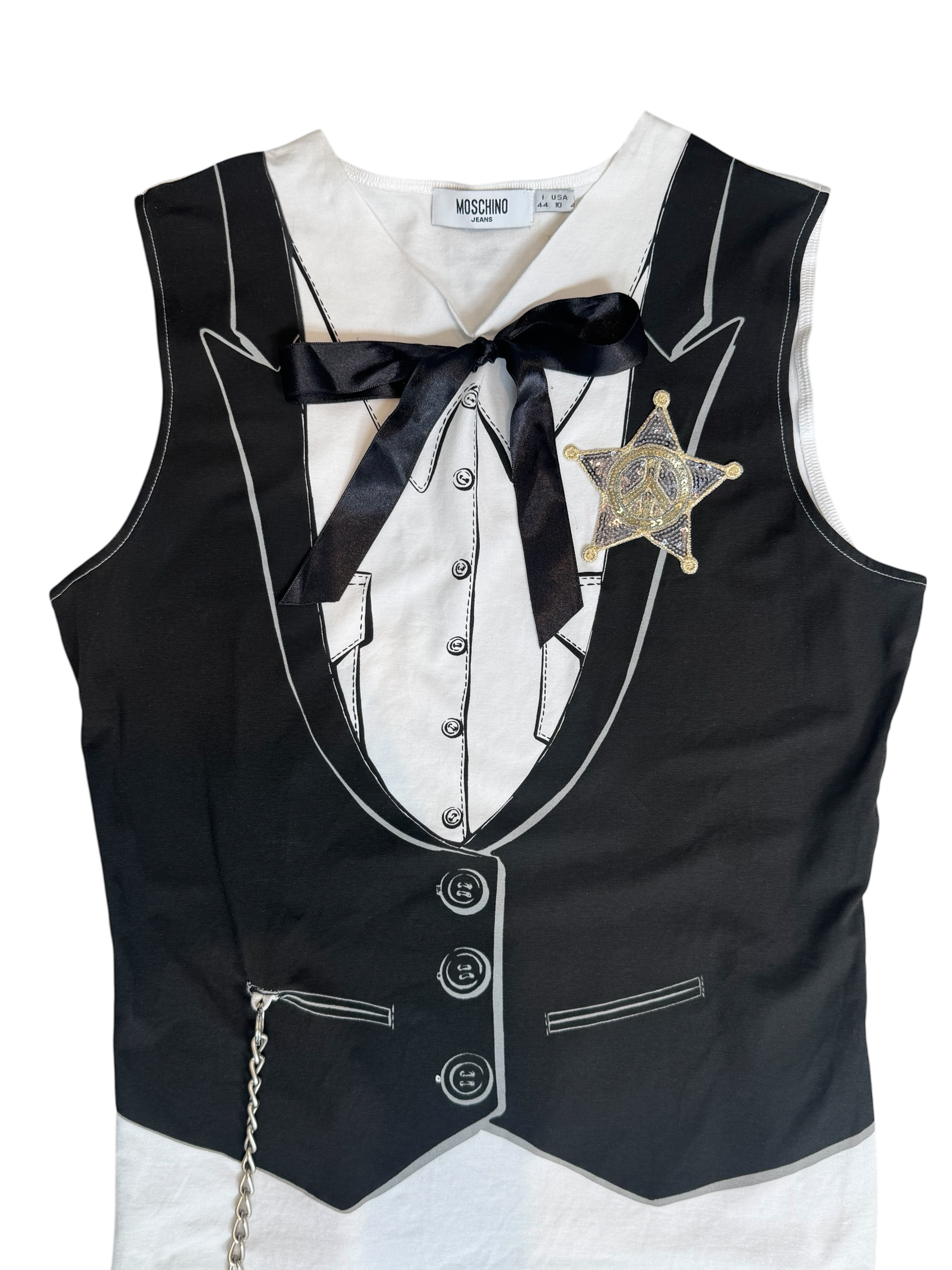 Moschino Black & White Trompe-l’œil Vest Top