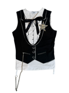 Moschino Black & White Trompe-l’œil Vest Top