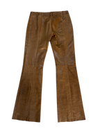 Vintage Brown Leather Flare Pants