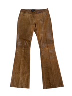 Vintage Brown Leather Flare Pants