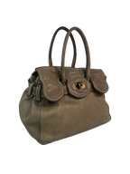 Taupe Leather Firkin Bag