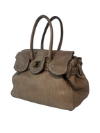 Taupe Leather Firkin Bag