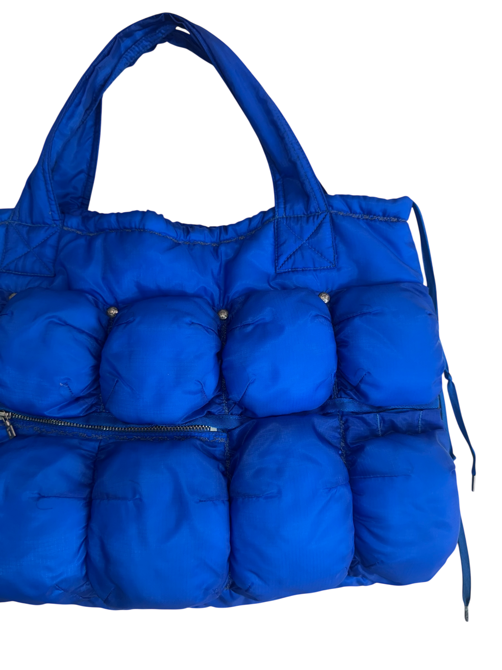 Marithé + François Girbaud Blue Puffer Tote Bag