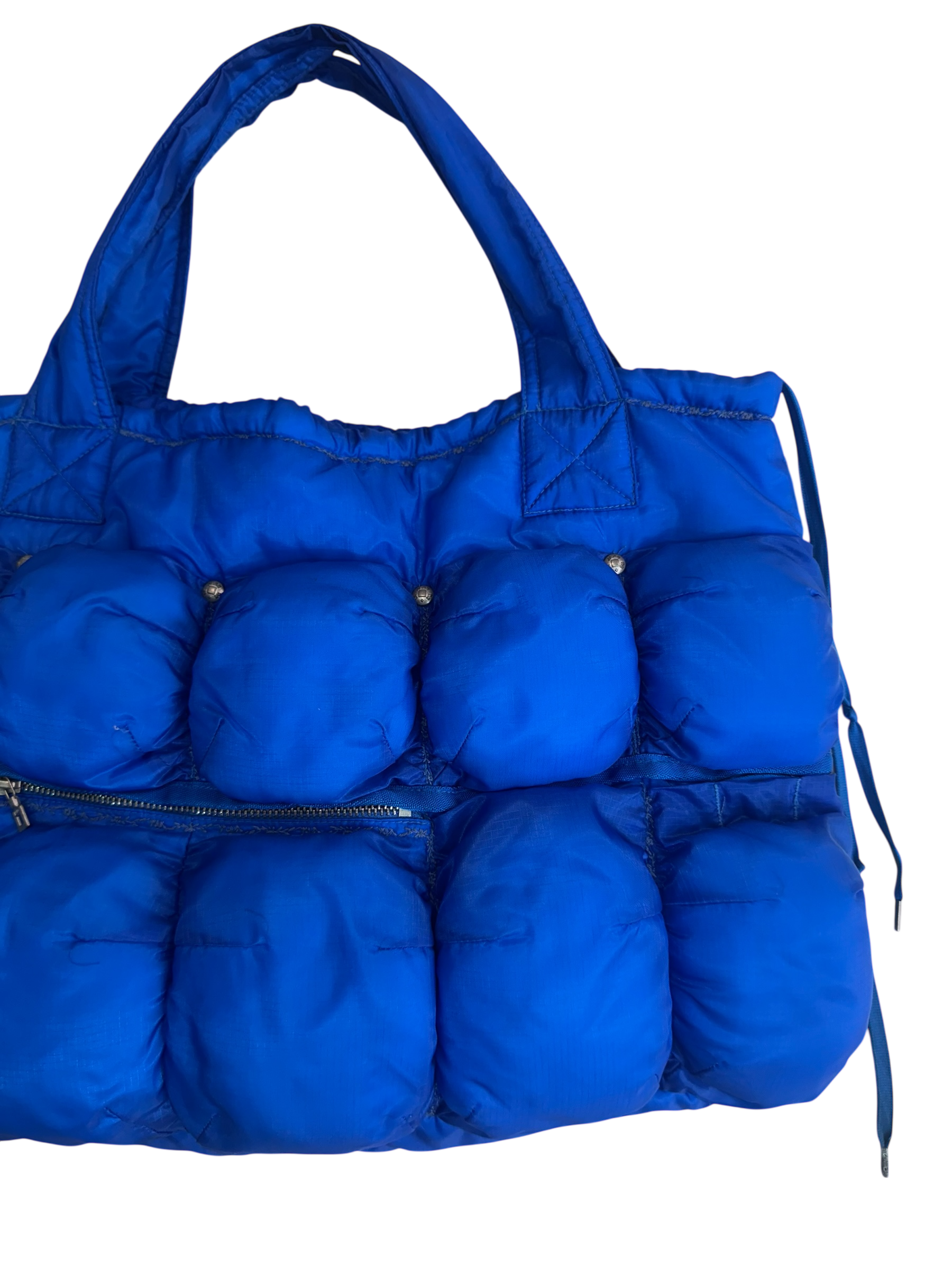 Marithé + François Girbaud Blue Puffer Tote Bag