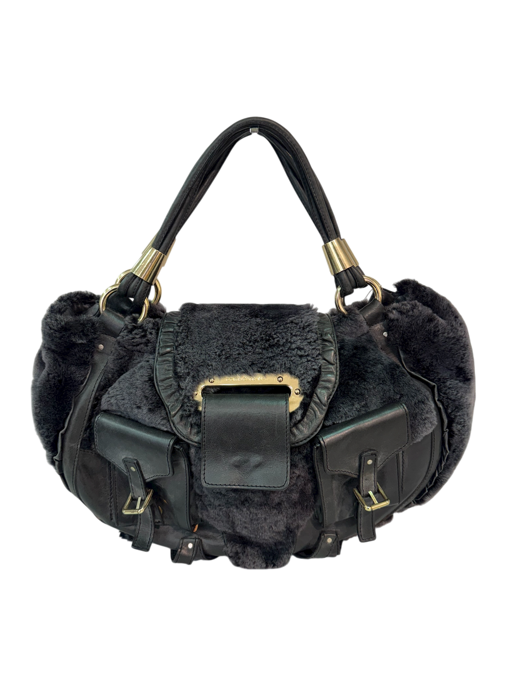 Dolce & Gabbana Leather and Shearling Bag