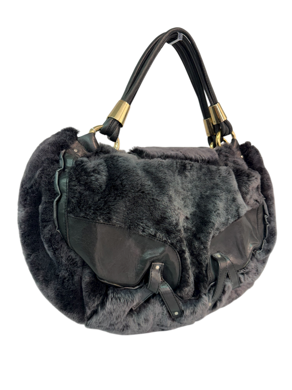 Dolce & Gabbana Leather and Shearling Bag