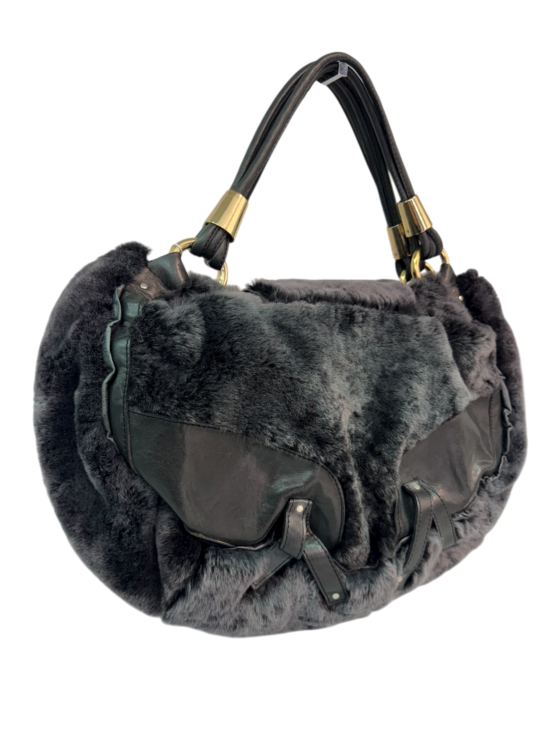 Dolce & Gabbana Leather and Shearling Bag