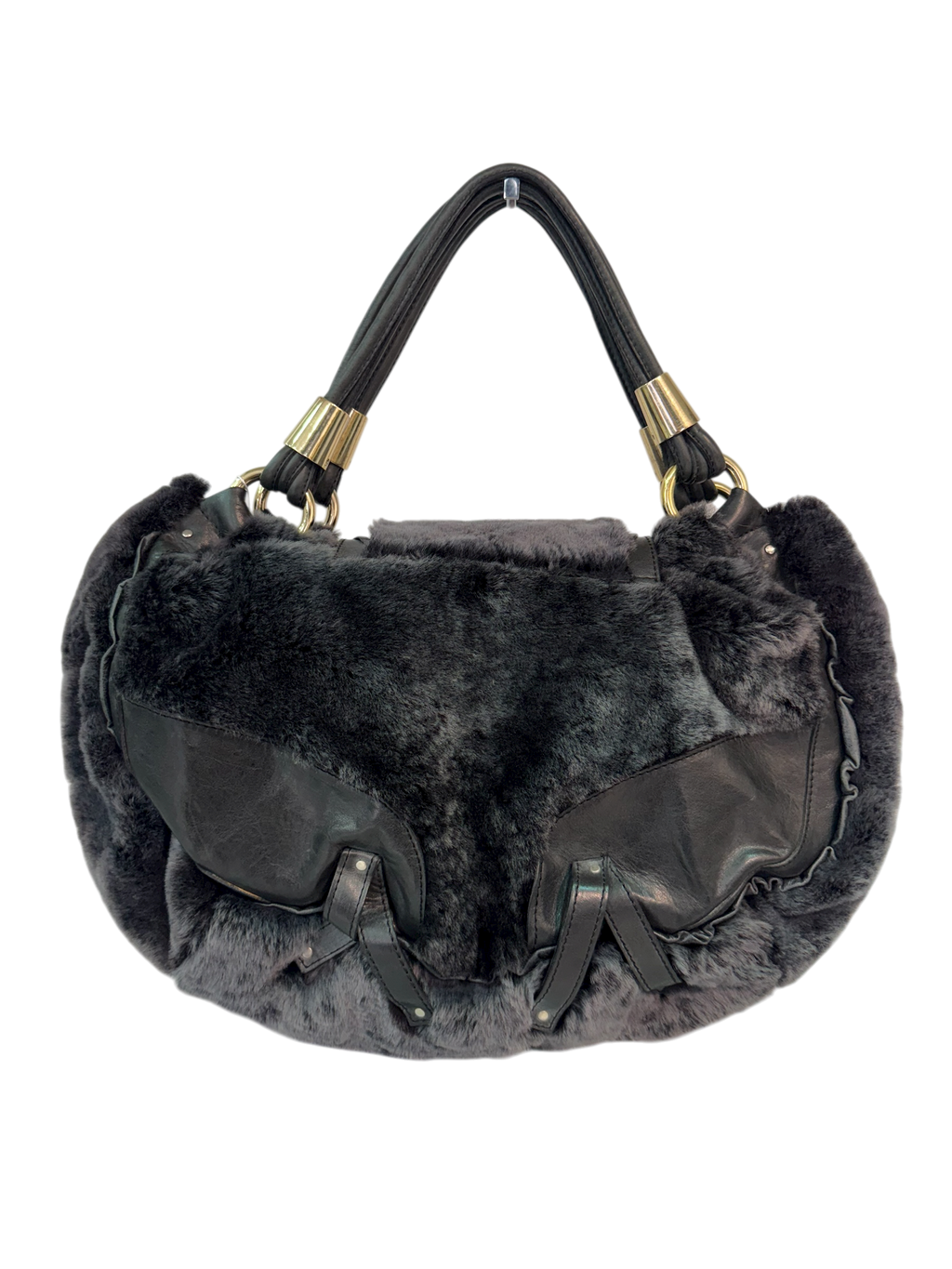 Dolce & Gabbana Leather and Shearling Bag