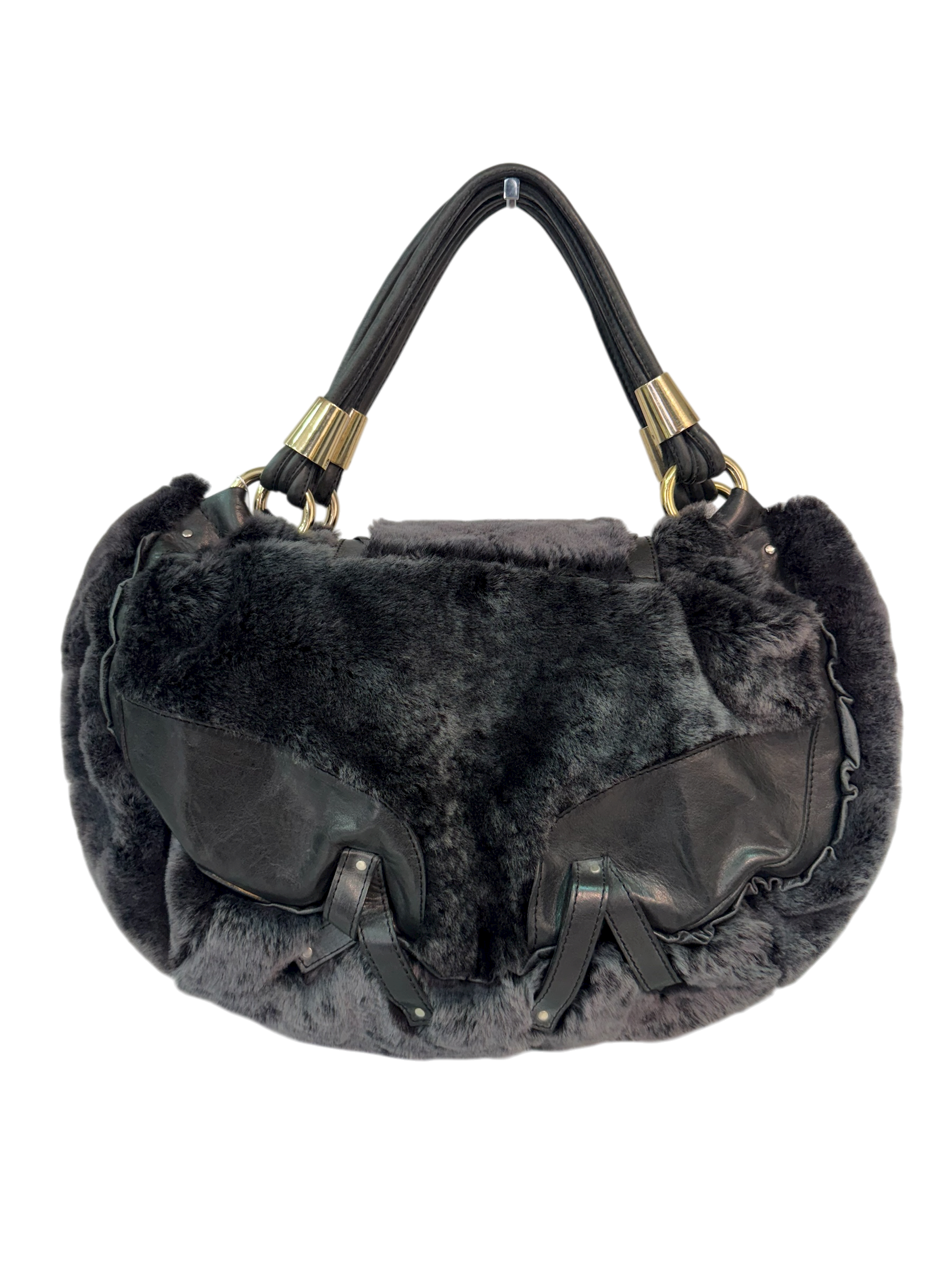 Dolce & Gabbana Leather and Shearling Bag