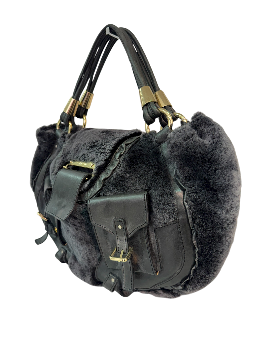 Dolce & Gabbana Leather and Shearling Bag