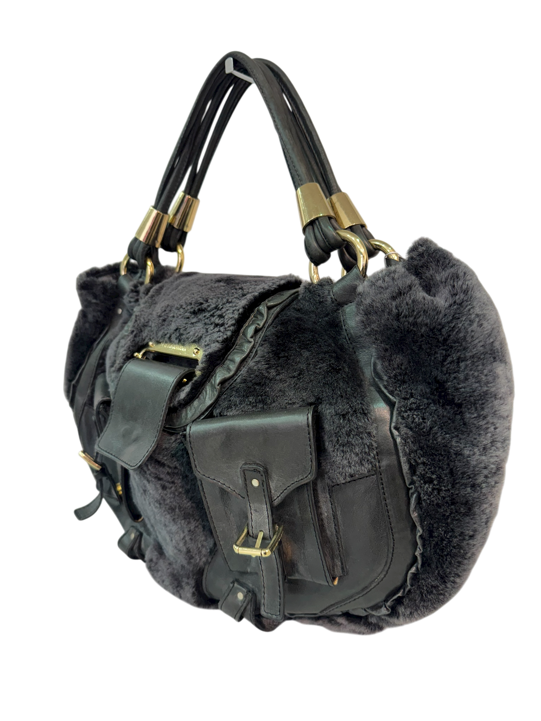 Dolce & Gabbana Leather and Shearling Bag