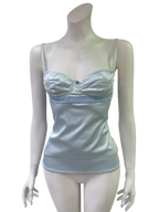 Dolce & Gabbana Satin Bustier Top in Powder Blue