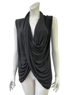 Charcoal Draped Sleeveless Top