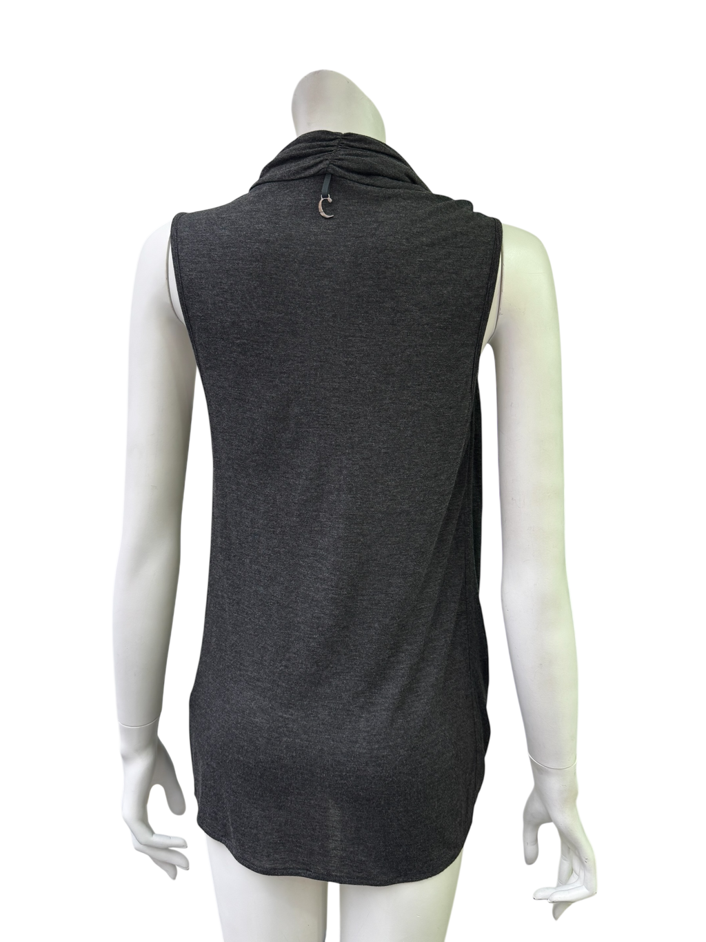 Charcoal Draped Sleeveless Top