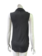 Charcoal Draped Sleeveless Top