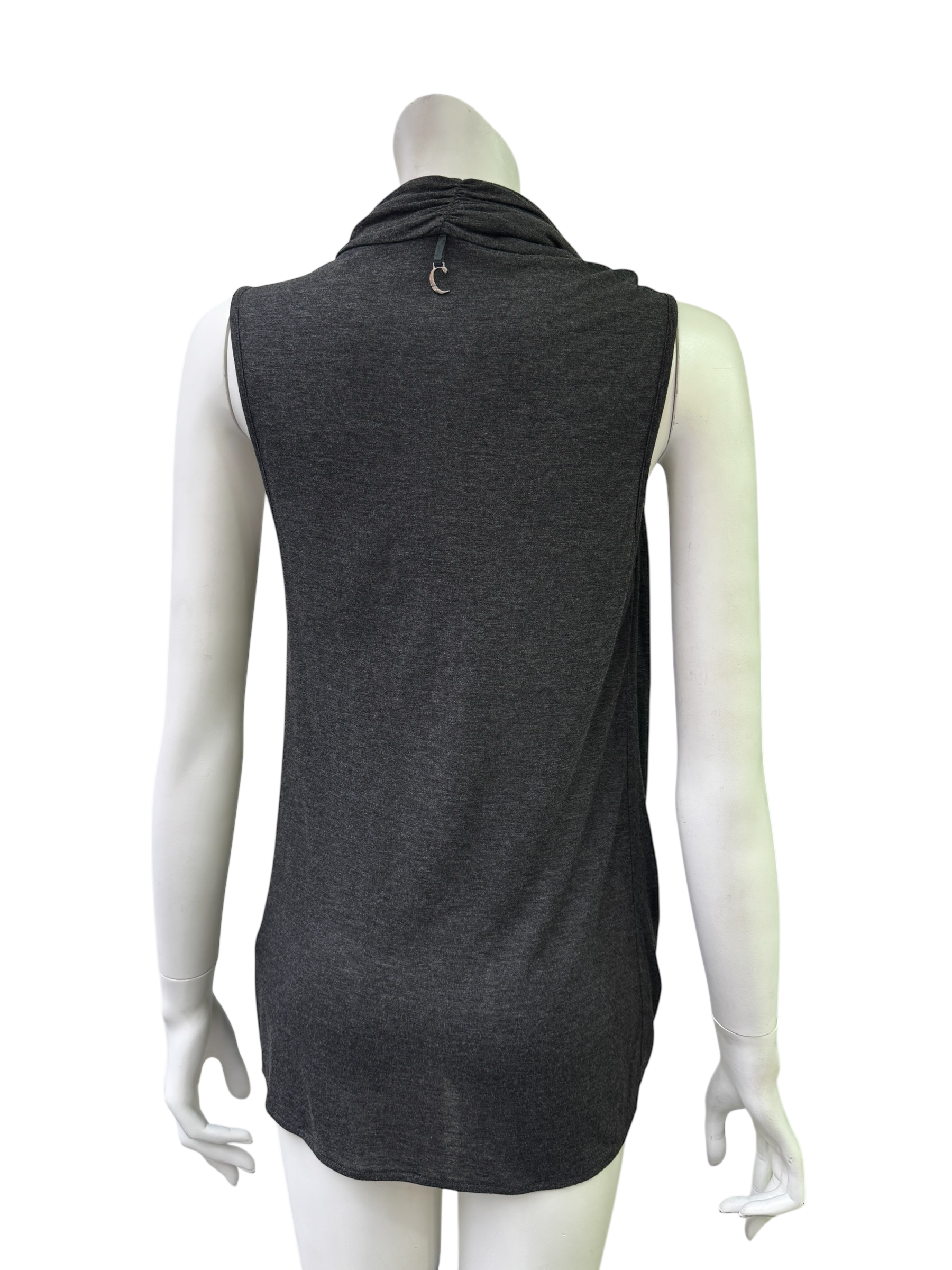 Charcoal Draped Sleeveless Top