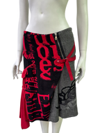 Red & Black Asymmetric Skirt
