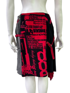 Red & Black Asymmetric Skirt