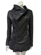 Rick Owens Asymmetric Sculptural Leather Jacket