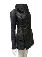 Rick Owens Asymmetric Sculptural Leather Jacket