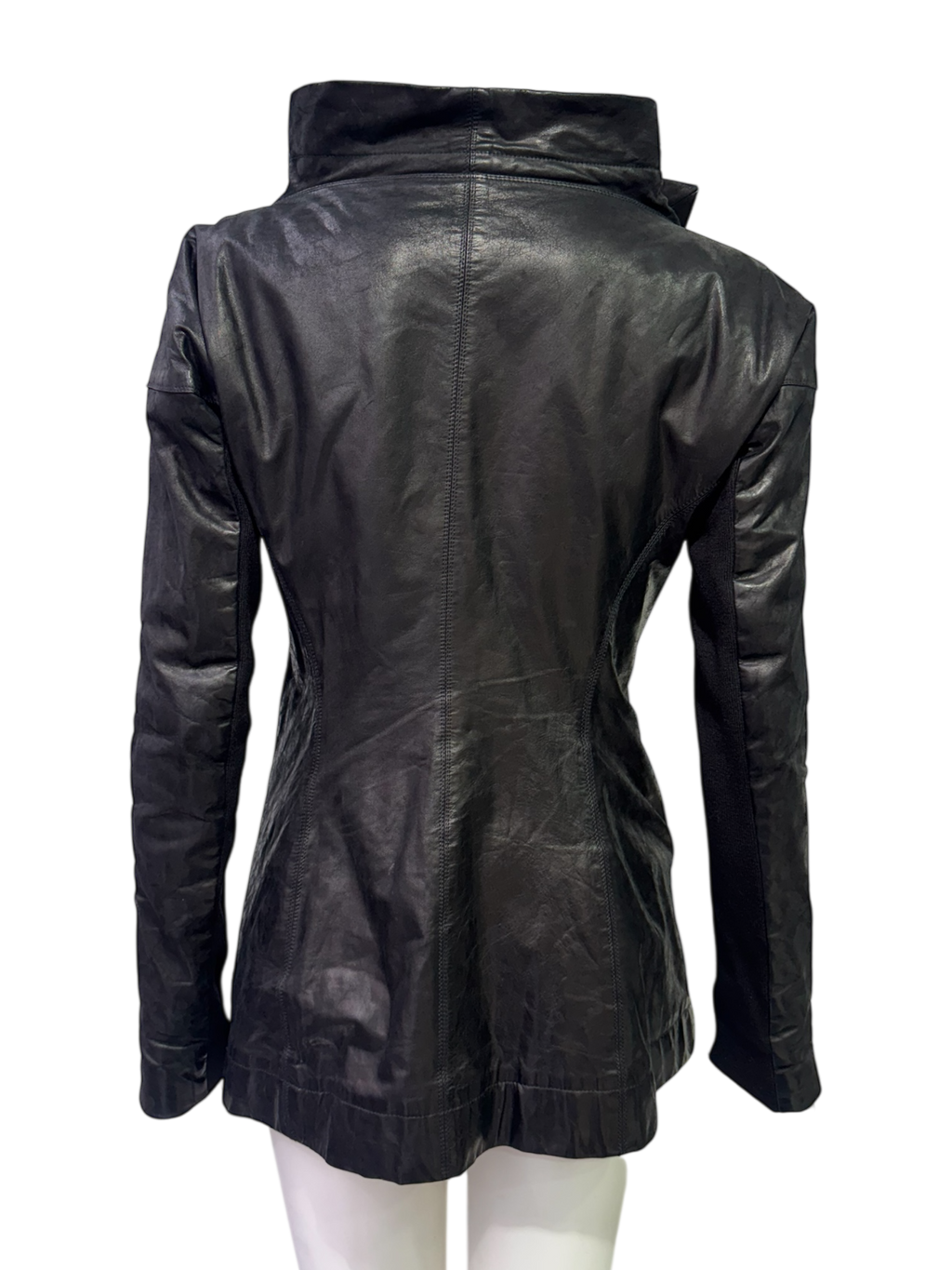 Rick Owens Asymmetric Sculptural Leather Jacket
