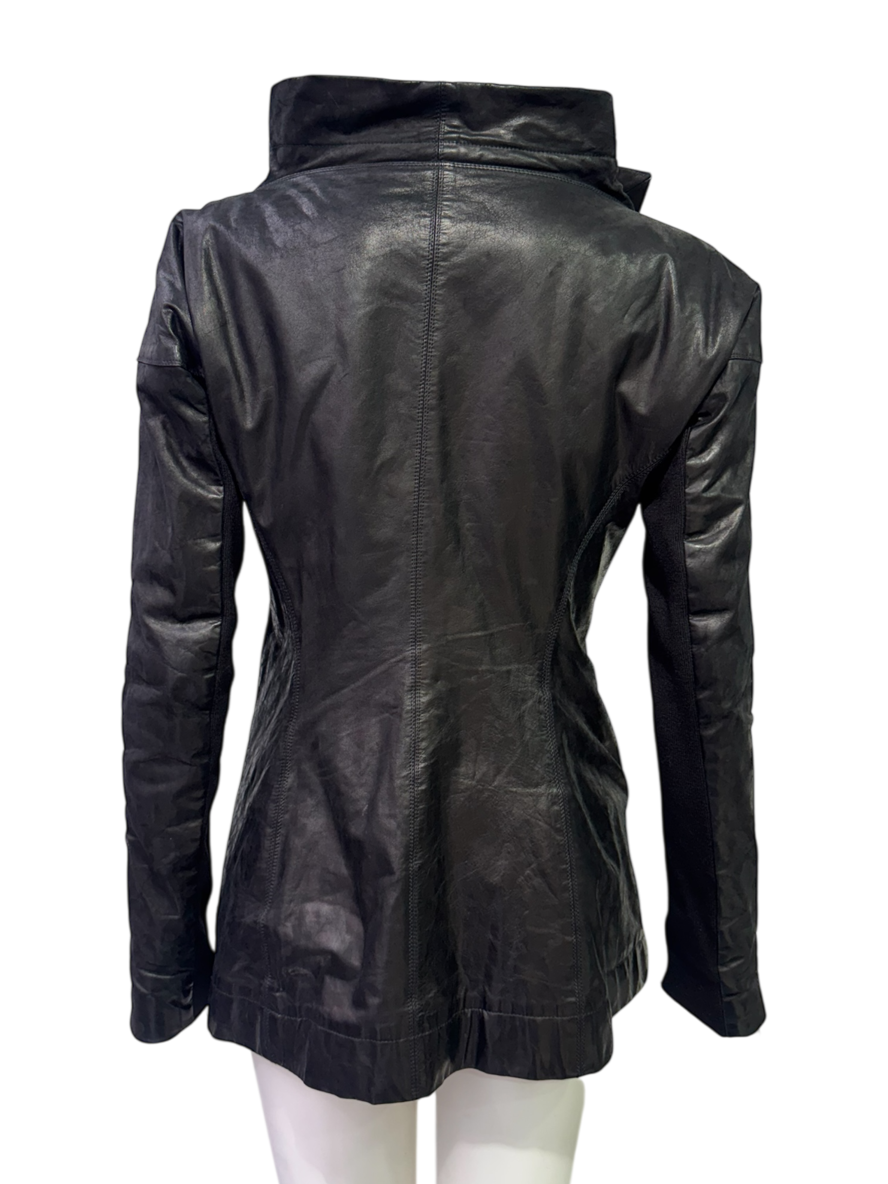 Rick Owens Asymmetric Sculptural Leather Jacket
